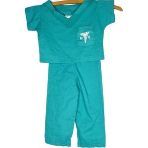 Toddler T Costume disguise MD Doctor scrub set size 24 months made in usa